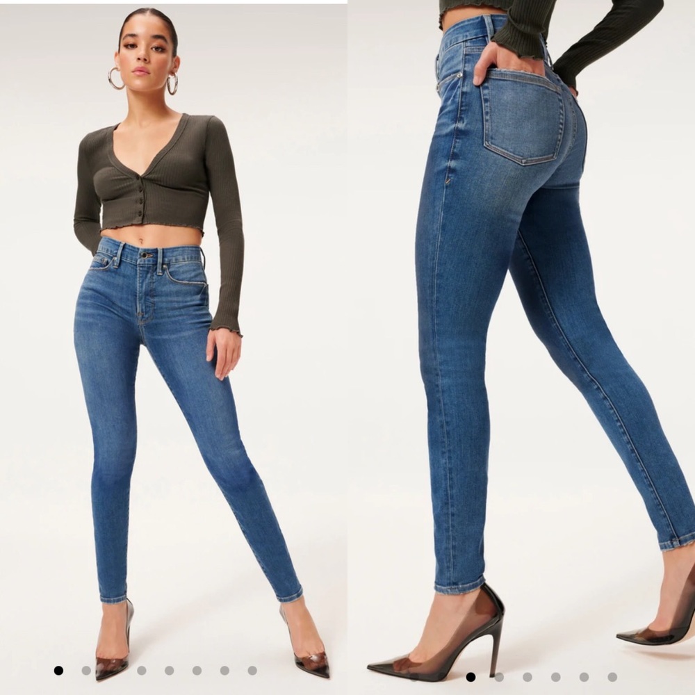 2022 Good American Good Waist Skinny With Natural Fray Hem High Rise 12/31